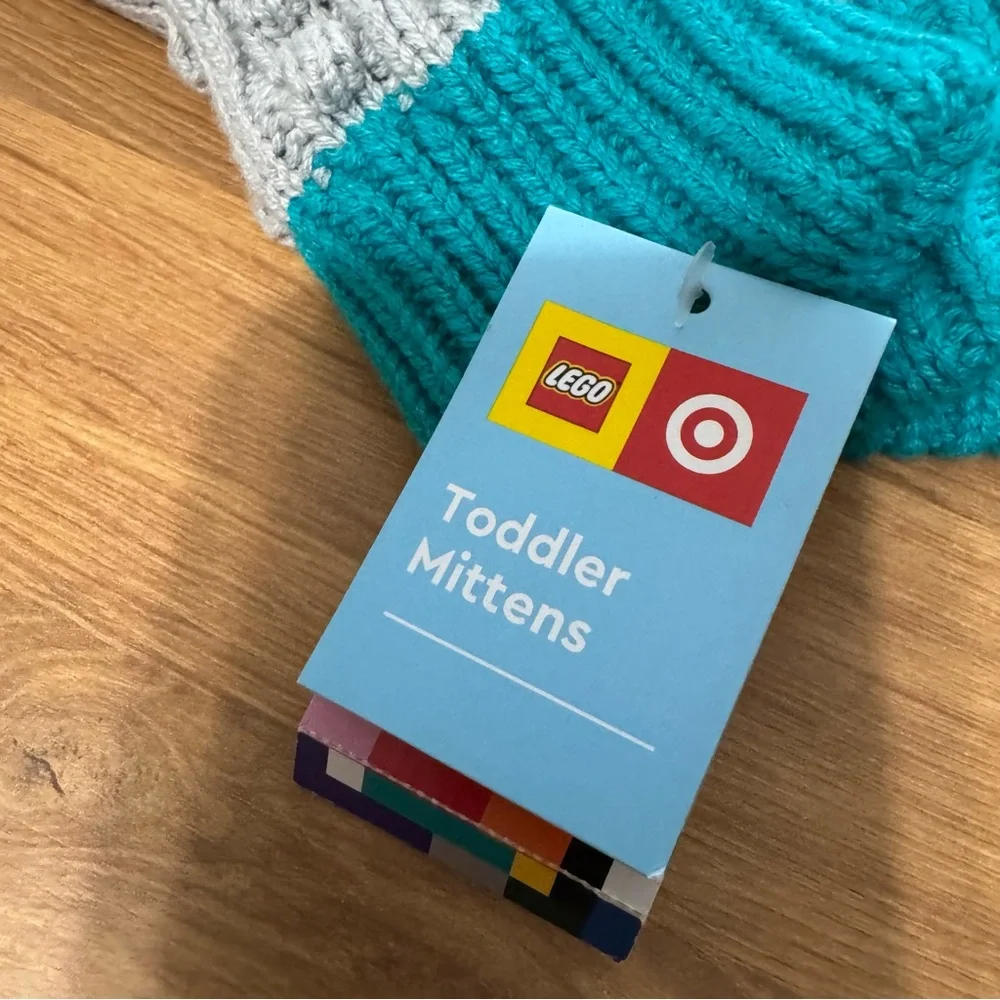 LEGO Kids Mittens‎ - Teal and Gray